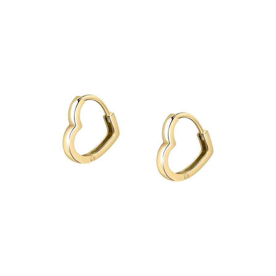 Woman Creole Gold Heart 9K Earrings
