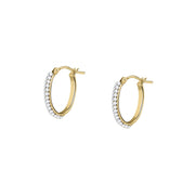 Woman Crystal Hoops Gold Anniversary 9K Earrings
