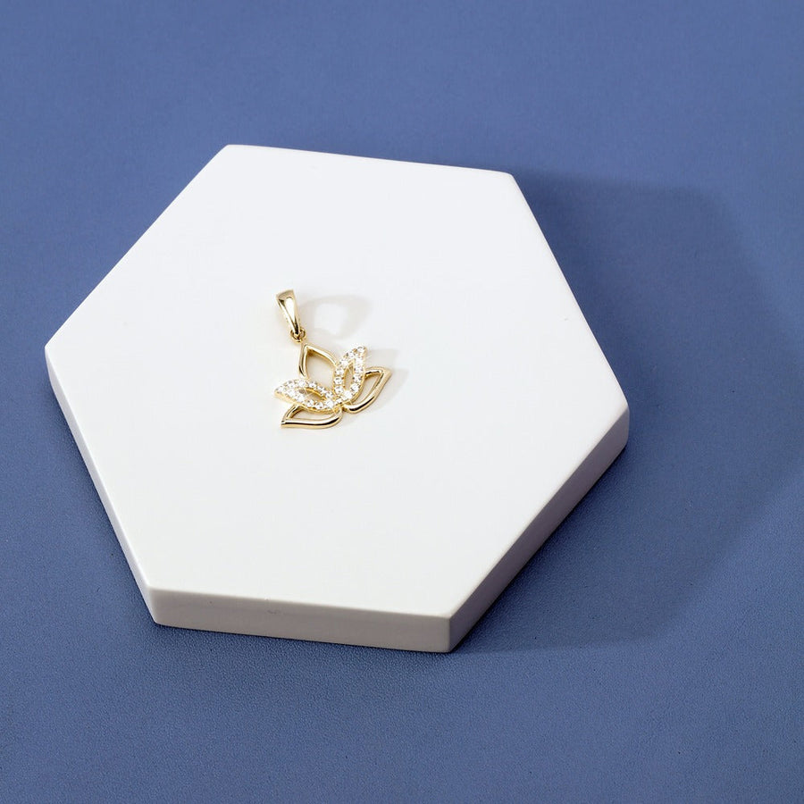 Women Ciondoli Gold Lotus 9K Pendant