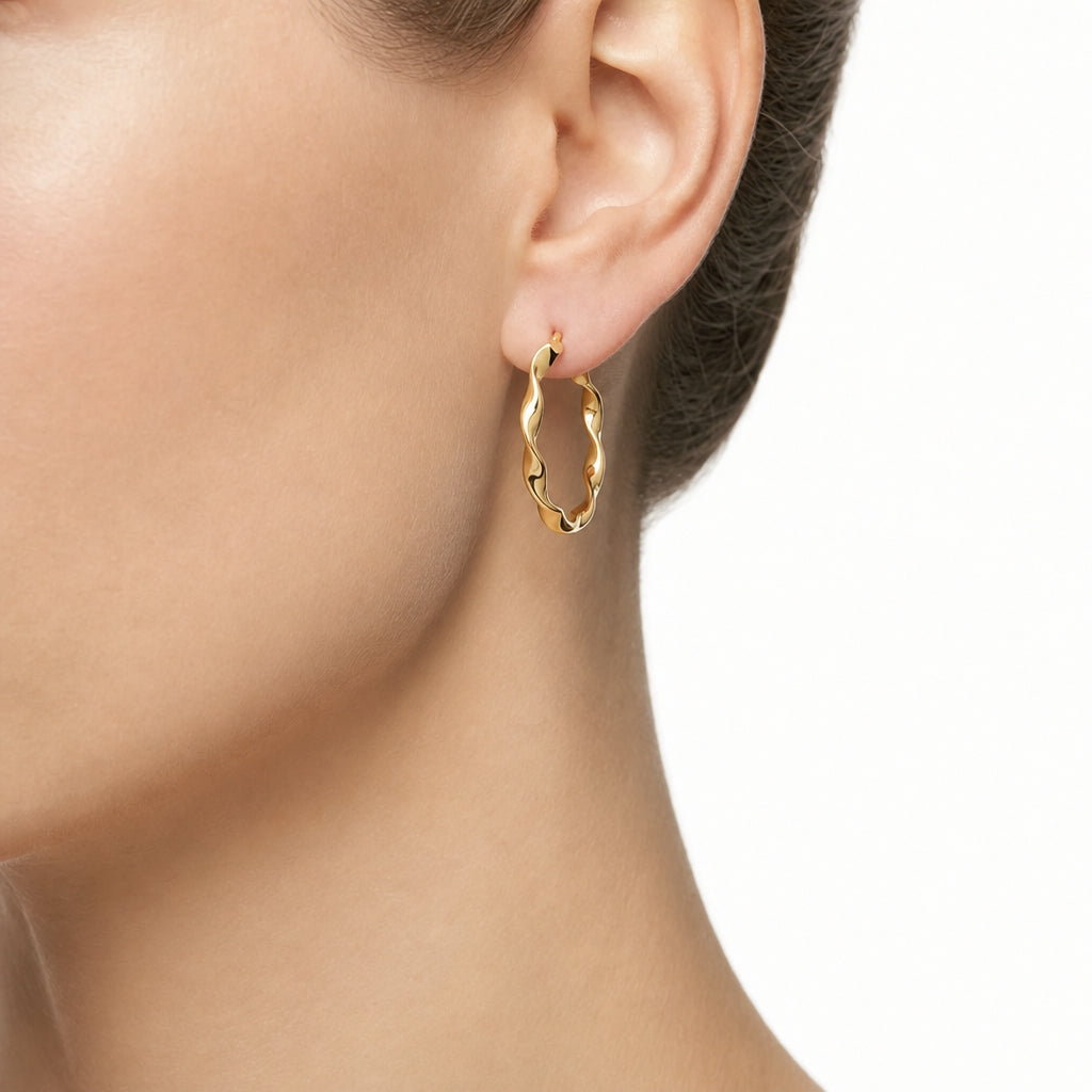 Woman Creole Gold Anniversary 9K Earrings