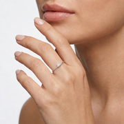 9K White Gold Ring – Diamond – view 4
