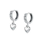 Woman Little Dream White Gold Heart 9K Earrings