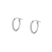 Woman Crystal Hoops Gold Anniversary 9K Earrings