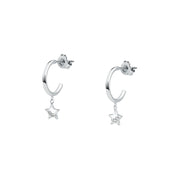 Woman Cristal Hoop Gold Anniversary 9K Earrings