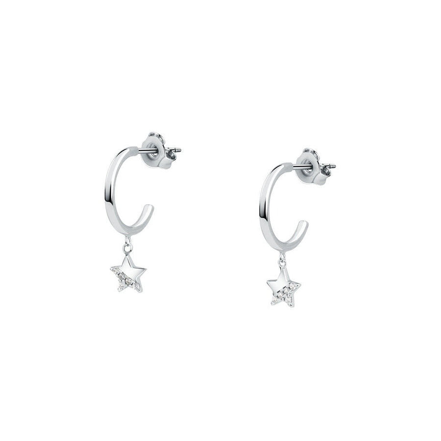 Woman Cristal Hoop Gold Anniversary 9K Earrings