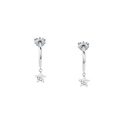 Woman Cristal Hoop Gold Anniversary 9K Earrings