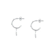 Woman Cristal Hoop Gold Anniversary 9K Earrings
