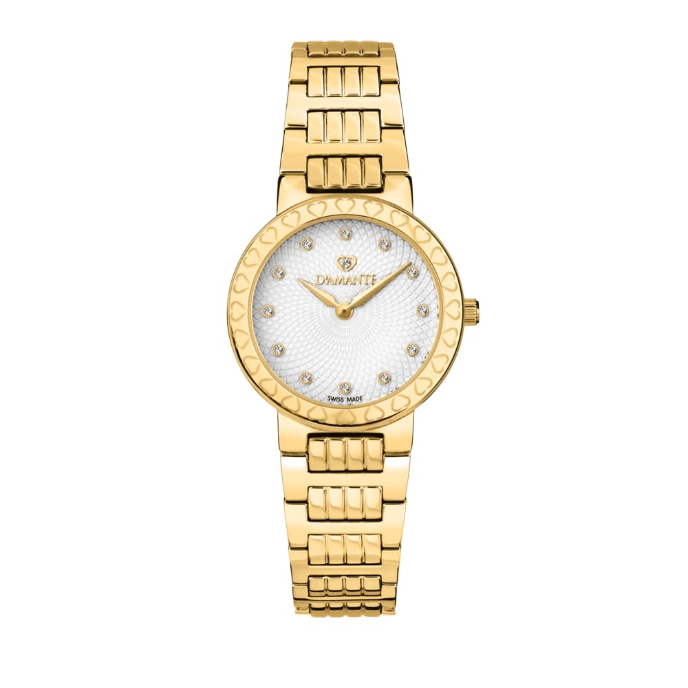D'Amante Logo Women's Watch – Silver Dial, 30 mm