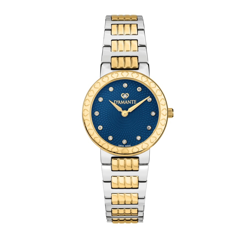 D'Amante Logo Women's Watch – Blue Dial, 30 mm