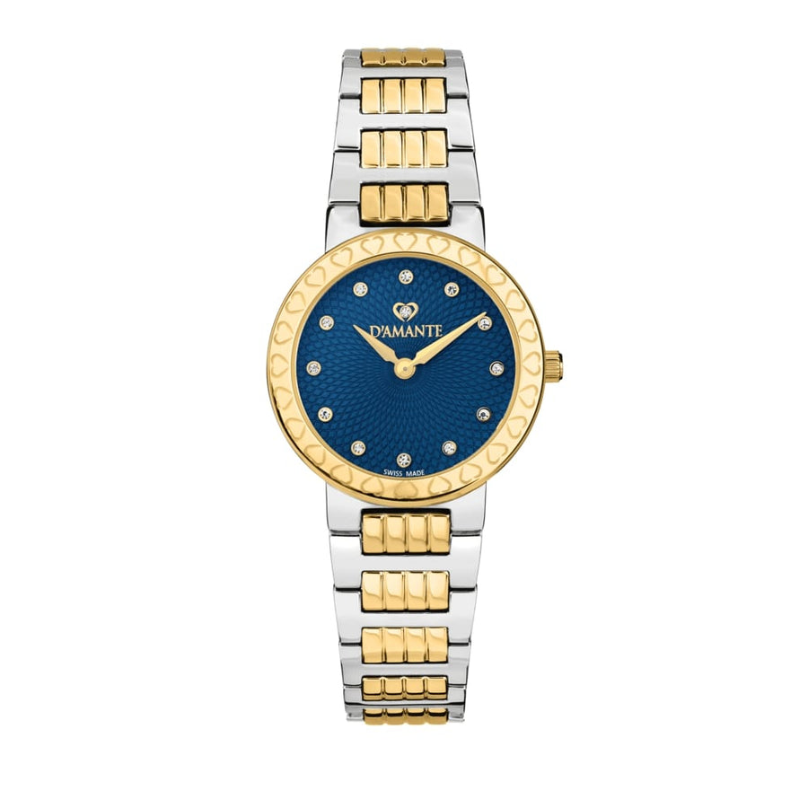 D'Amante Logo Women's Watch – Blue Dial, 30 mm