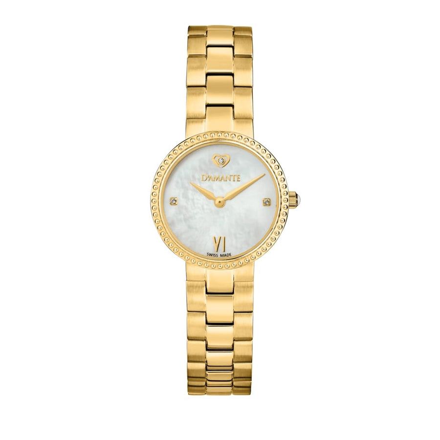 D'Amante Precious Women's Watch – White Dial, 28 mm