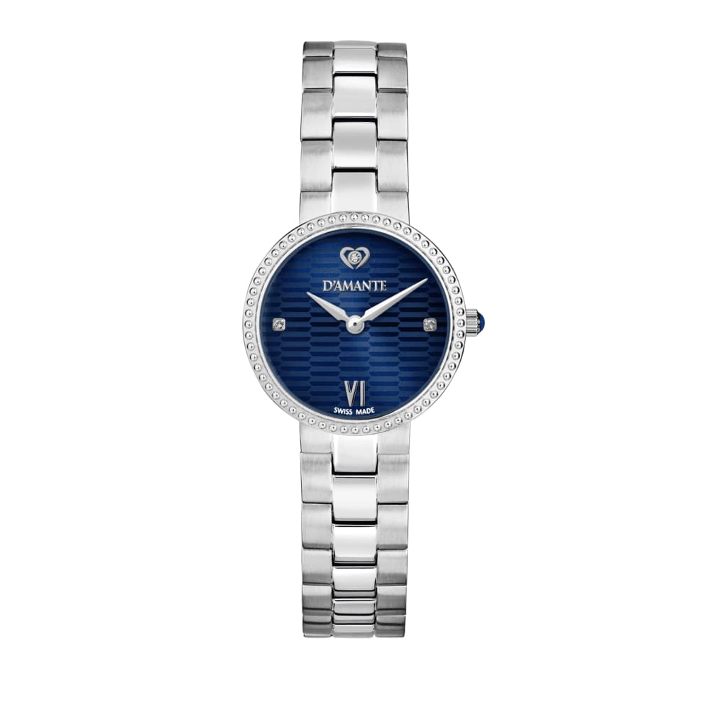 D'Amante Precious Women's Watch – Blue Dial, 28 mm