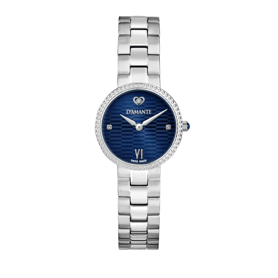 D'Amante Precious Women's Watch – Blue Dial, 28 mm