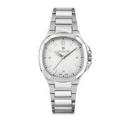 D'Amante Faceted Women's Watch – White Guilloche' Dial, 37 mm