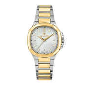 D'Amante Faceted Women's Watch – White Guilloche' Dial, 37 mm