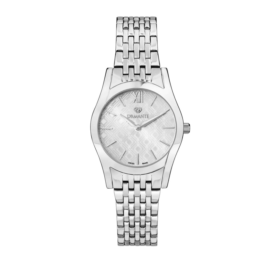 D'Amante Eclypse Women's Watch – Silver Dial, 30 mm