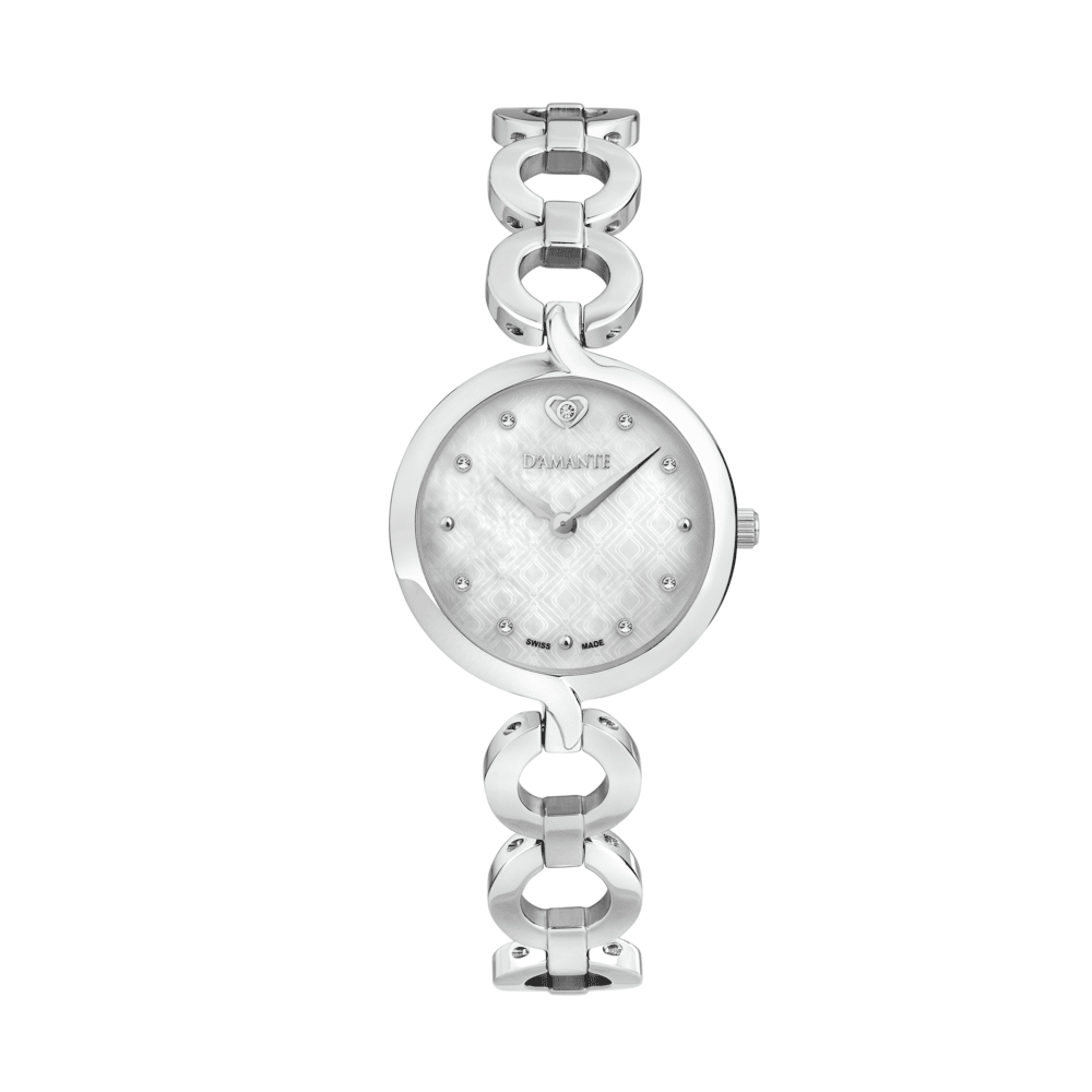 D'Amante Sinuous Women's Watch – White Dial, 39×30 mm
