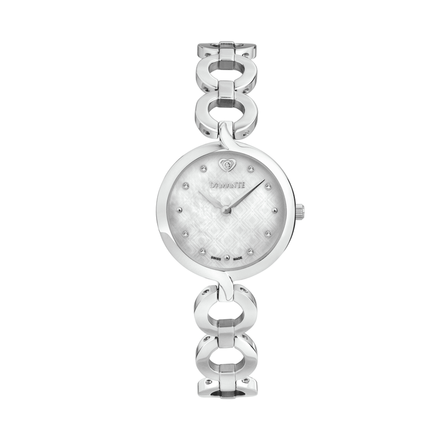 D'Amante Sinuous Women's Watch – White Dial, 39×30 mm