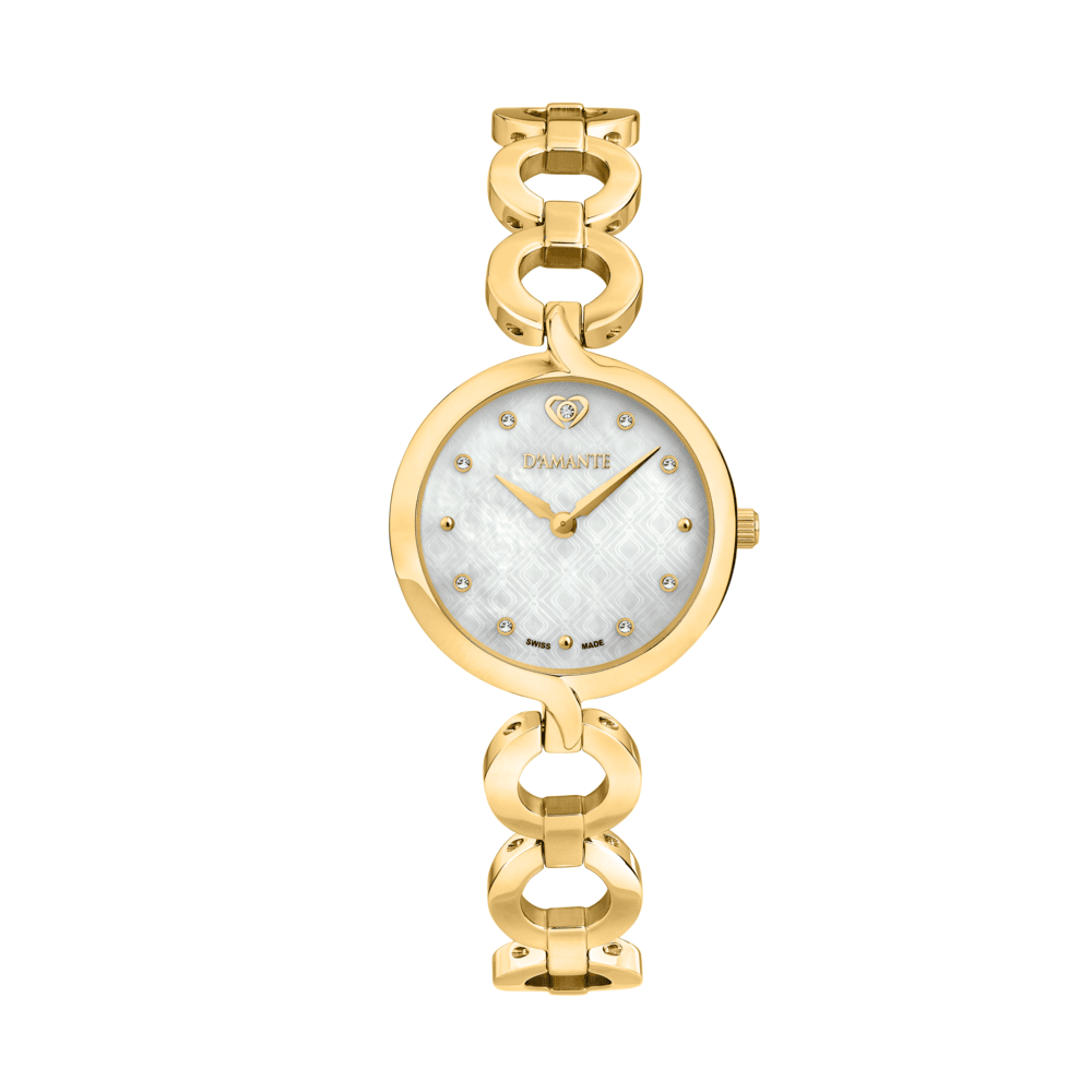 D'Amante Sinuous Women's Watch – White Dial, 39×30 mm