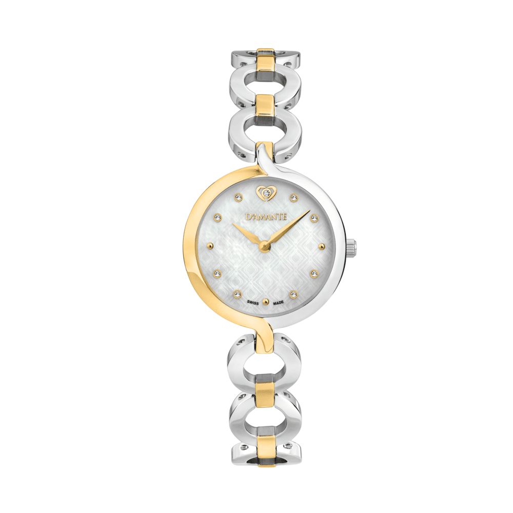 D'Amante Sinuous Women's Watch – White Dial, 39×30 mm