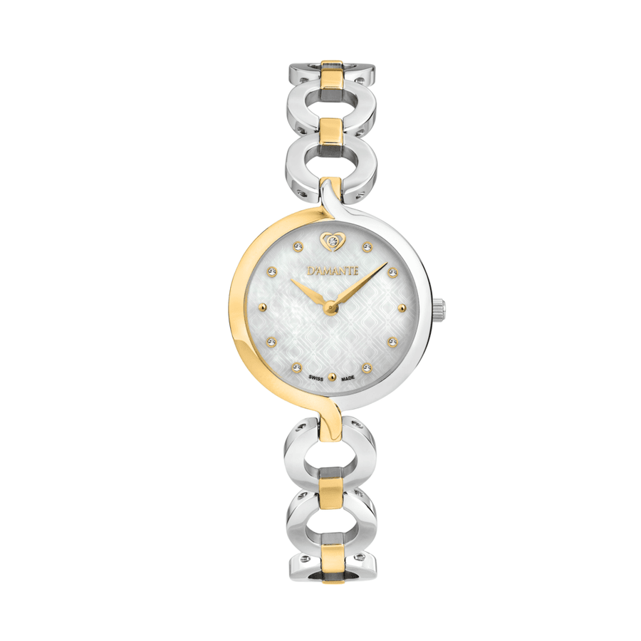 D'Amante Sinuous Women's Watch – White Dial, 39×30 mm
