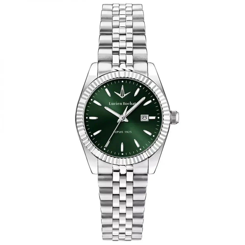 Lucien Rochat Bienne Women's Watch – Green Dial, Stainless Steel, 31 mm