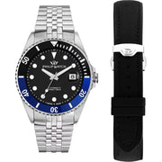 Philip Watch Caribe Men's Watch – Black Dial, Stainless Steel, 42 mm – view 3