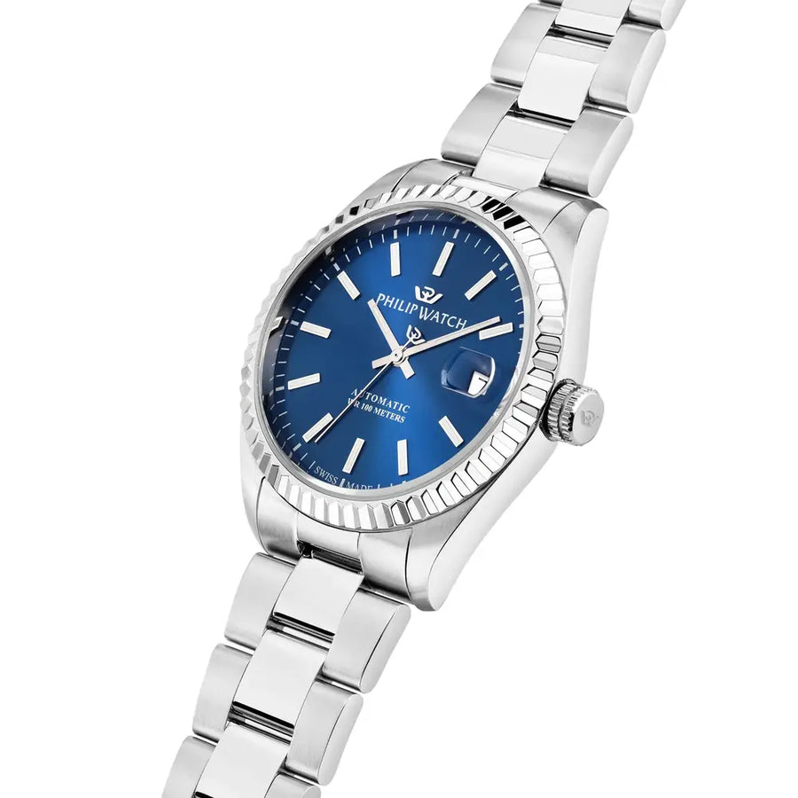 Philip Watch Caribe Men's Watch – Blue Dial, Stainless Steel, 39 mm