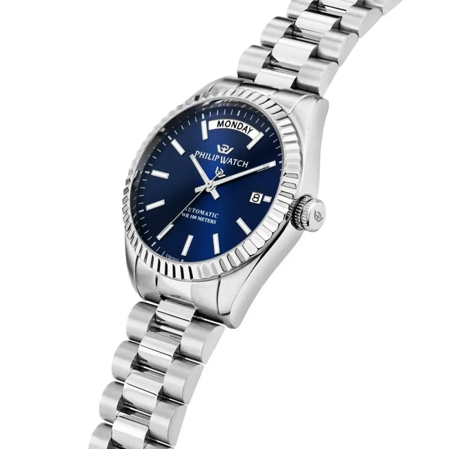 Philip Watch Caribe Men's Watch – Blue Dial, Stainless Steel, 39 mm – view 4