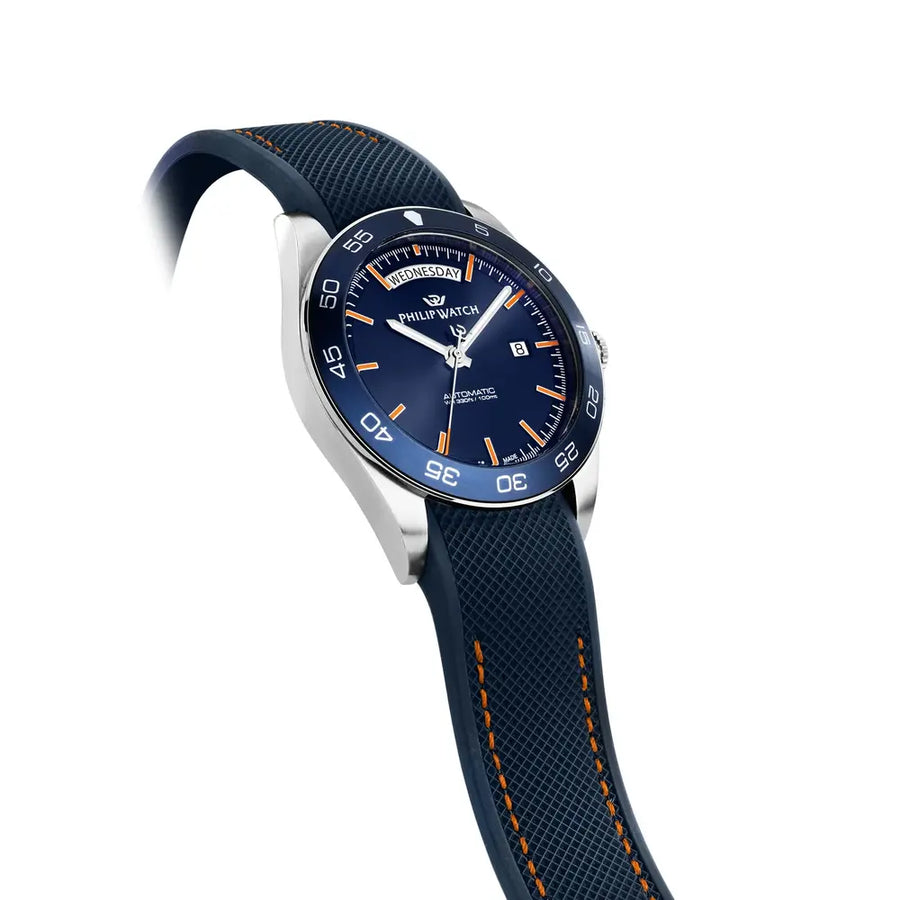 Philip Watch Caribe Men's Watch – Blue Dial, Stainless Steel, 42 mm – view 3