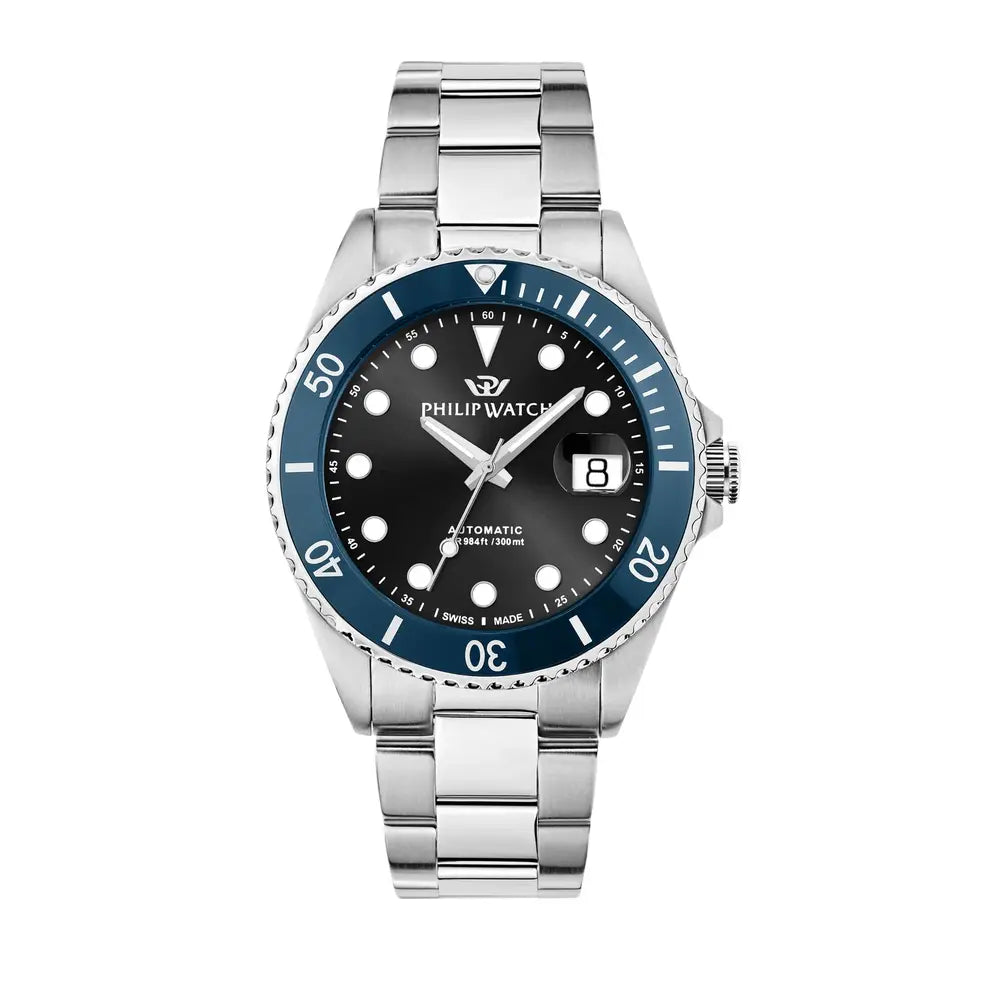 Philip Watch Caribe Men's Watch – Black Dial, Stainless Steel, 42 mm – view 3