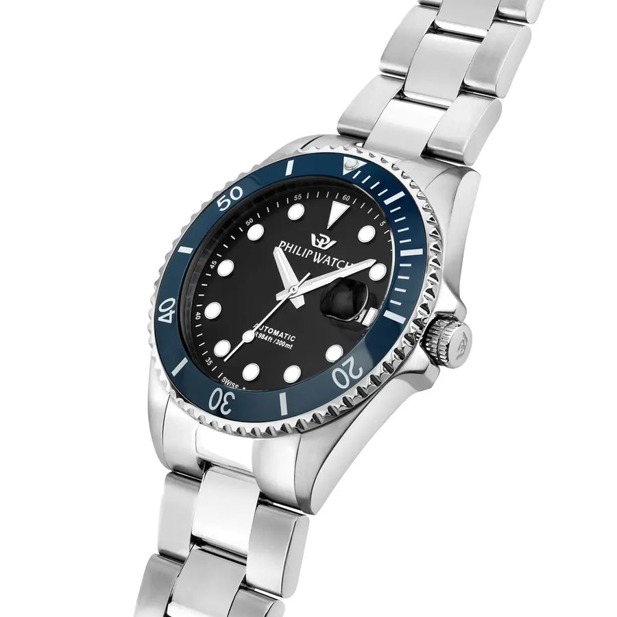 Philip Watch Caribe Men's Watch – Black Dial, Stainless Steel, 42 mm – view 4