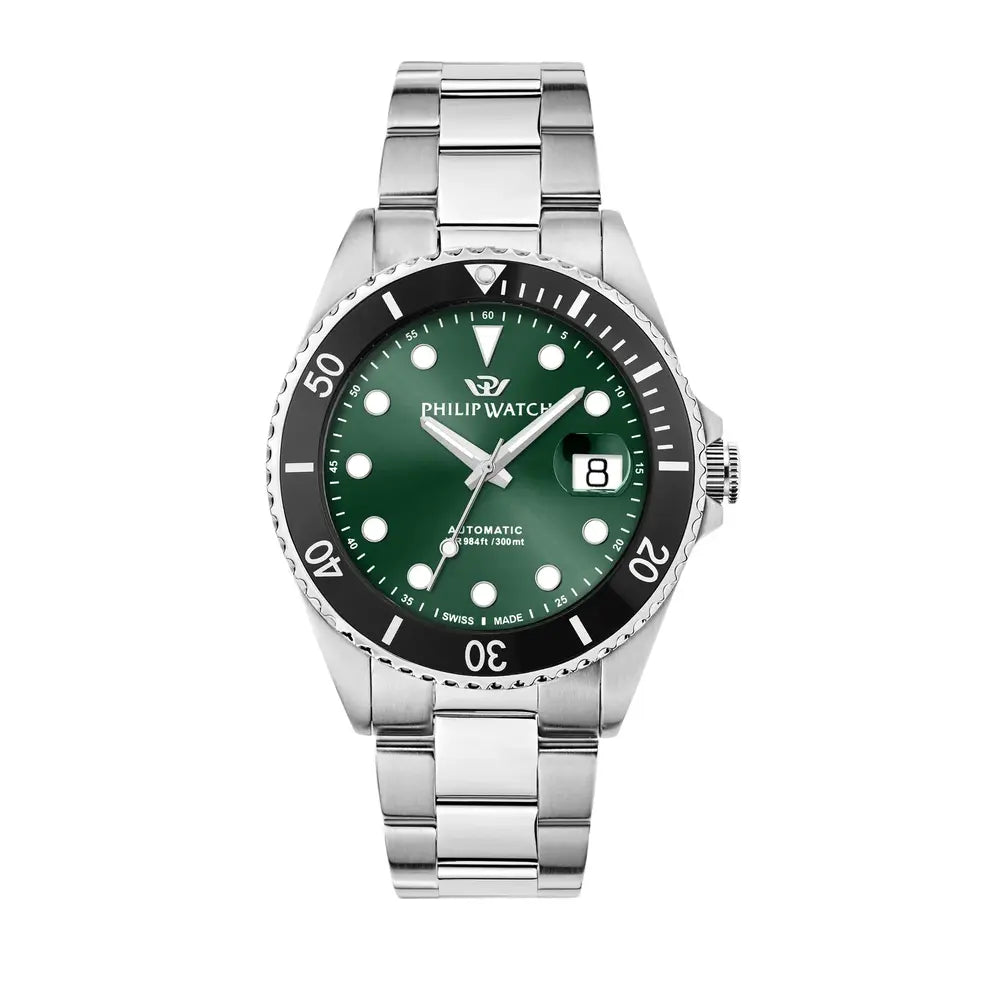 Philip Watch Caribe Men's Watch – Green Dial, Stainless Steel, 42 mm – view 4