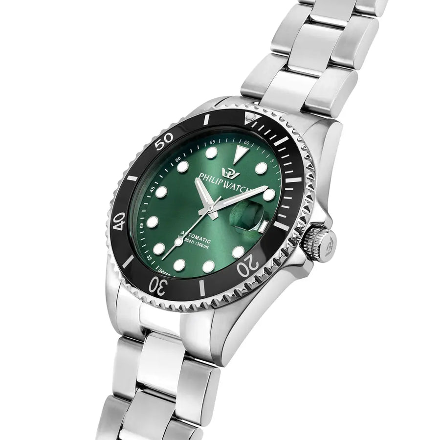 Philip Watch Caribe Men's Watch – Green Dial, Stainless Steel, 42 mm – view 3