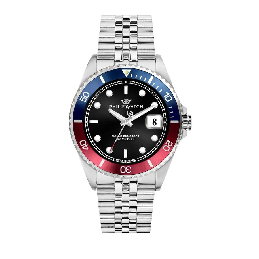 Philip Watch Caribe Men's Watch – Black Dial, Stainless Steel, 42 mm – view 3
