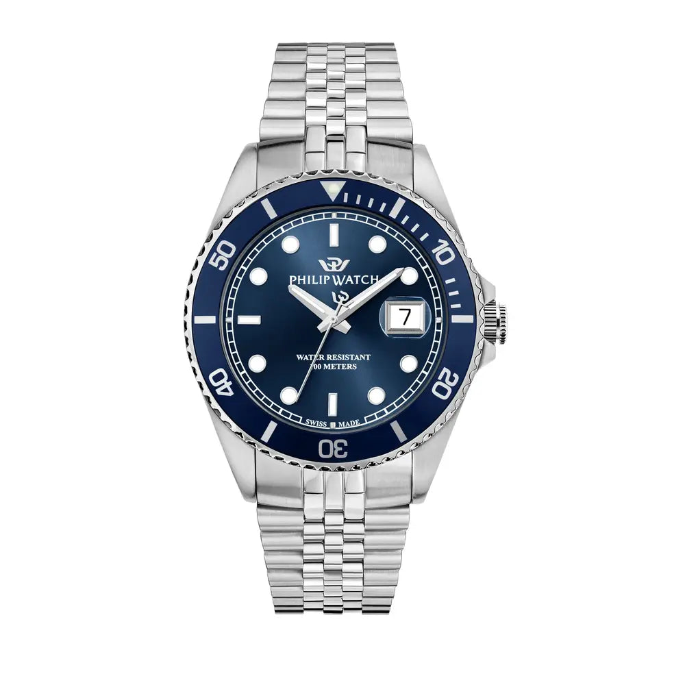 Philip Watch Caribe Men's Watch – Blue Dial, Stainless Steel, 42 mm – view 3