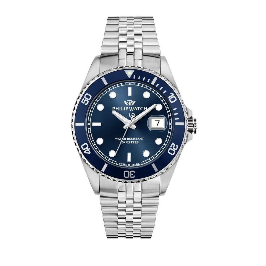 Philip Watch Caribe Men's Watch – Blue Dial, Stainless Steel, 42 mm – view 3