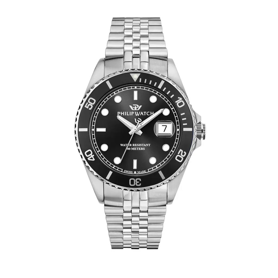 Philip Watch Caribe Men's Watch – Black Dial, Stainless Steel, 42 mm – view 3