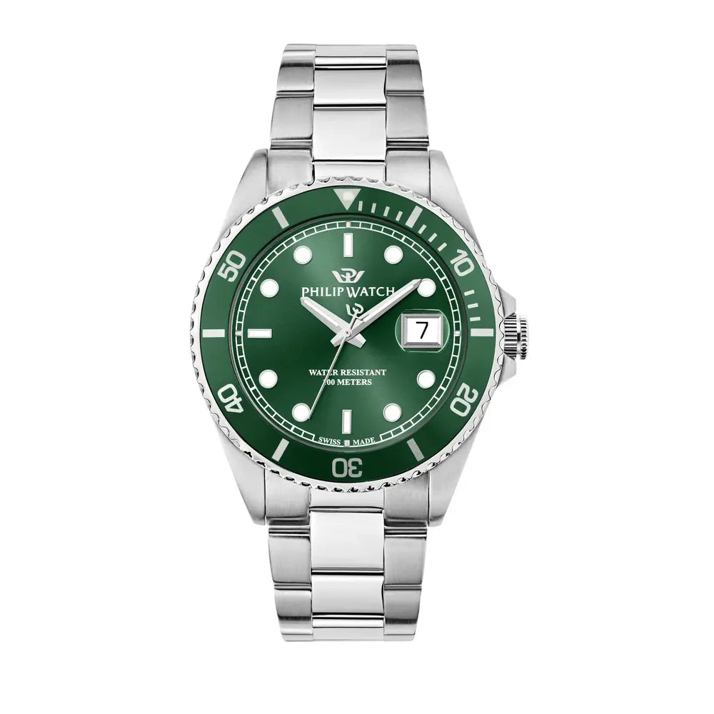 Philip Watch Caribe Men's Watch – Green Dial, Stainless Steel, 42 mm – view 4