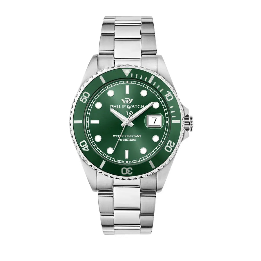 Philip Watch Caribe Men's Watch – Green Dial, Stainless Steel, 42 mm – view 4