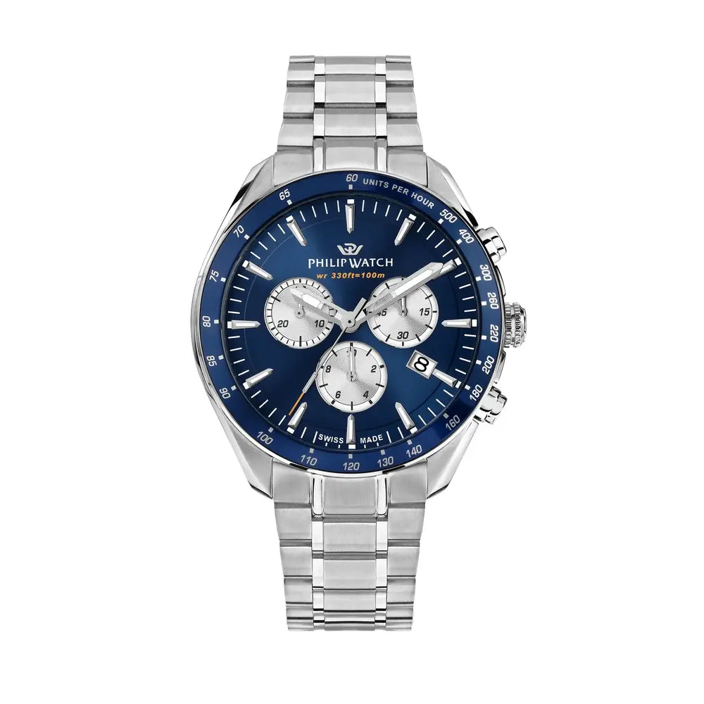 Philip Watch Blaze Men's Watch – Blue Dial, Stainless Steel, 42 mm
