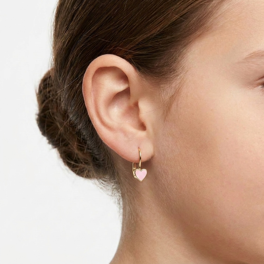 Kids B-Baby Gold Heart 18K Earrings