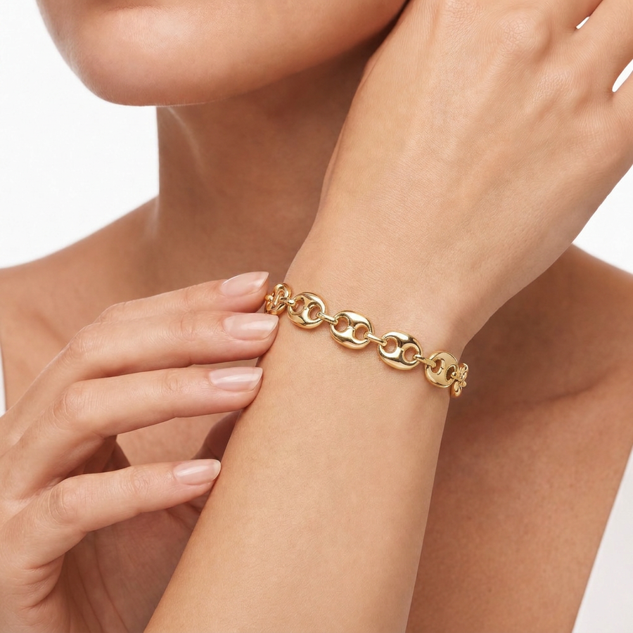 Woman Bold Trendy Steel Bracelet