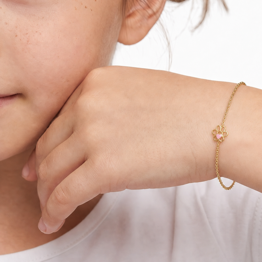 Kids B-Baby Gold Flower 9K Bracelet