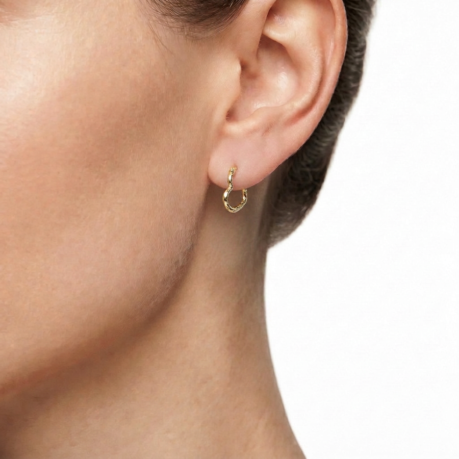 Woman Creole Gold Heart 9K Earrings