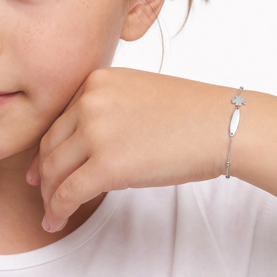 Kids B-Baby Gold Clover 9K Bracelet