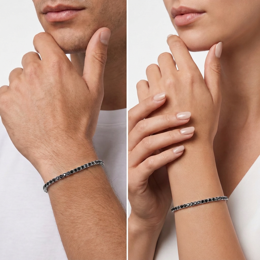 Unisex B-Tennis Diamonds 18K Bracelet