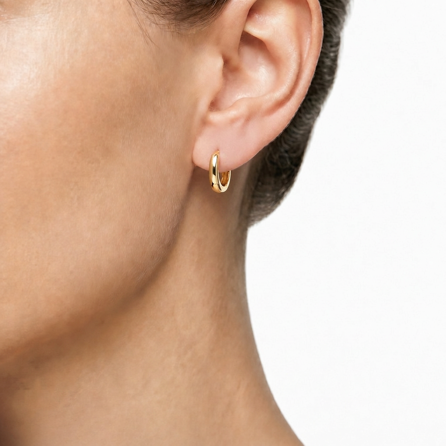 Woman Gold Bold Gold Anniversary 9K Earrings