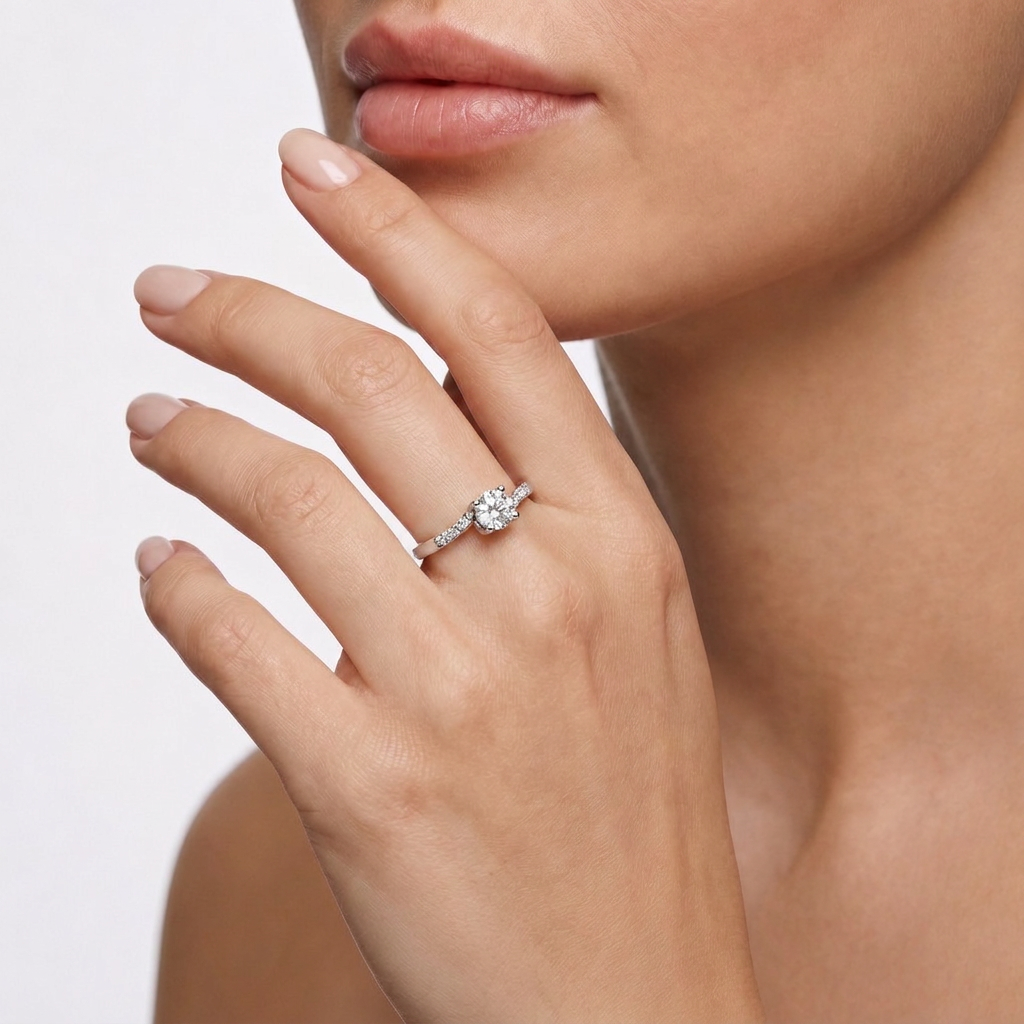 18K White Gold Ring – Diamond – view 4