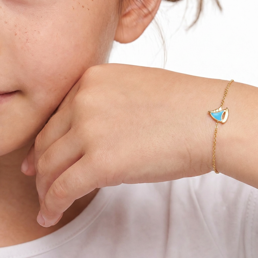 Kids B-Baby Gold Sailboat 18K Bracelet